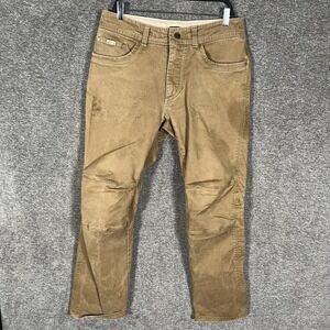 Kuhl Rebel Jeans Mens 34x32 Brown Straight Leg Stretch Denim Outdoor Workwear